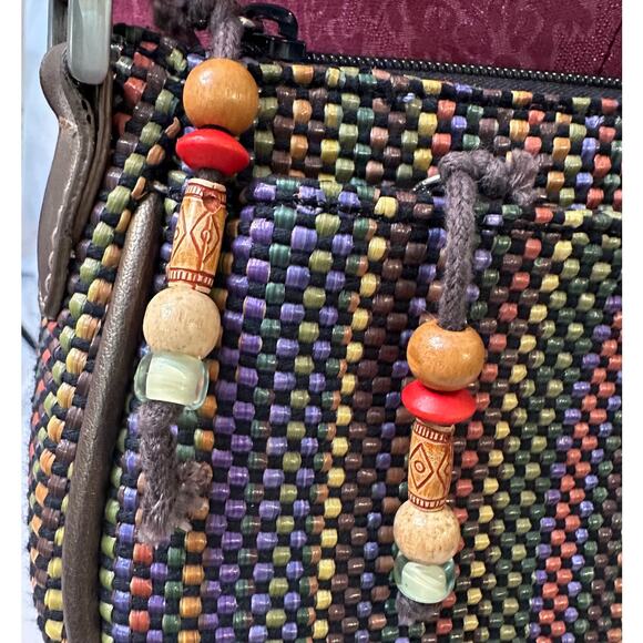 Liz Claiborne Woven Tapestry Shoulder Bag, Vintage Nostalgic Y2K Style - Picture 3 of 9